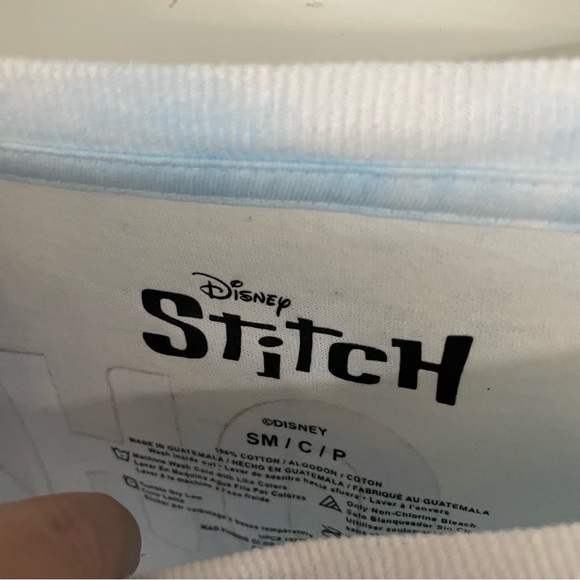 Disney Stitch Blue and White Aloha Teen Tee - Picture 4 of 8